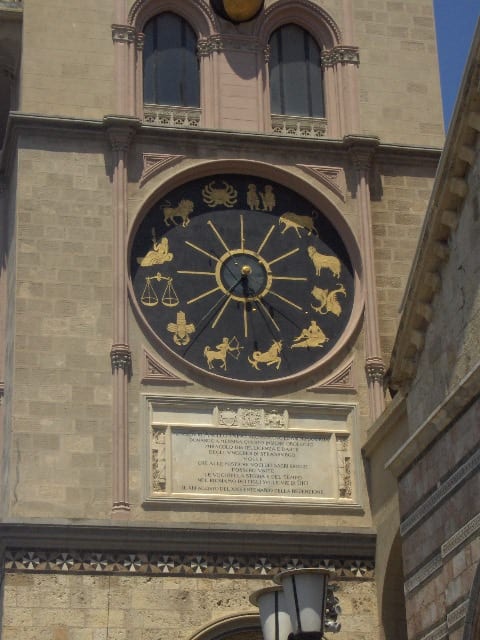 Messina astronomical clock on the cathedral bell tower