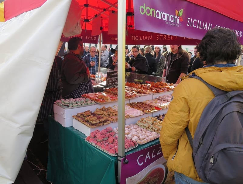 Sicilian street food — granita, brioche and cannoli
